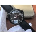 Cartier Ballon Bleu 42mm All Black Black Textured Dial Leather Strap WT01298