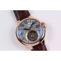 Cartier Ballon de Cartier Tourbillon Gray Dial Leather Strap Cartier WT00981