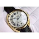 Cartier Cle de Cartier White Textured Dial Leather Strap WT01110