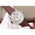 Cartier Ronde De Cartier White Dial Diamonds Bezel Croco Strap WT01878