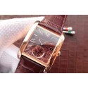 Cartier Tank MC Brown Dial Mark Brown Leather Strap WT01359