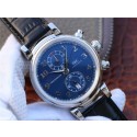 Cheap IWC Da Vinci Chrono Laureus IW393402 Blue Dial Black Leather Strap WT00832