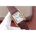 Copy Cartier Tank W1560017 White Dial Brown Leather Strap WT01852