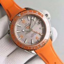 Copy Luxury Omega Planet Ocean GMT Gray Dial Orange Bezel Rubber Strap WT00848