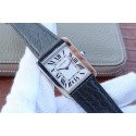 Fake Cartier Tank Solo White Dial Black Leather Strap Ronda Quartz WT00561