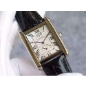 Fashion Knockoff Cartier Tank W1560003 White Textured Black Leather Strap WT01330
