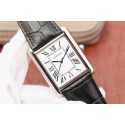 High Quality Cartier Tank White Dial Brown Leather Strap WT01375