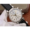 High Quality IWC Da Vinci Chrono IW3934 White Dial Gold Markers Black Leather Strap WT01434