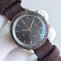 Hot Imitation Omega Speedmaster Moonwatch Apollo 11 45th anniversary Limited Brown Dial Nylon Strap WT01584