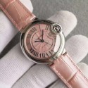 Imitation Cartier V6F Ballon Bleu 33mm Pink Dial Pink Leather Strap WT00969