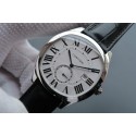 Imitation Fashion Cartier Drive de Cartier White Textured Dial Black Leather Strap Cartier WT01094