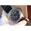 Imitation Panerai PAM371 Titanium Blue Dial Black Rubber Strap Panerai WT01675