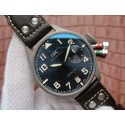 IWC Big Pilot Custom Made Sandblasted Case Blue Dial Leather Strap WT01420