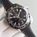 Omega Planet Ocean GMT Black Dial Orange Markers Rubber Strap WT01798