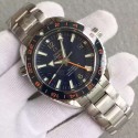 Omega Planet Ocean GMT Goodplanet Blue Bezel Orange Marker Blue Dial Bracelet WT01433