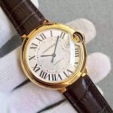 Quality Cartier Ballon Bleu 42mm White Textured Dial Leather Strap WT01891