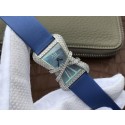 Replica Cartier High Jewelry Watches WJ306014 Blue Dial Blue Fabric Strap WT01055