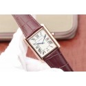 Replica Cartier Tank White Dial Brown Leather Strap WT01411