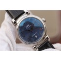 Replica IWC TW Da Vinci IW3566 Blue Dial Black Leather Strap WT00738