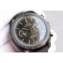 Replica Omega Speedmaster Moonwatch Co-Axial Chronograph Pitch Black Leather WT01202