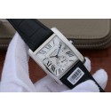 Top Replica Cartier Tank MC Textured White Dial Black Leather Strap WT00980