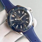 Best Quality Omega Planet Ocean GMT Blue Dial Silver Markers Blue Rubber Strap Omega WT00942