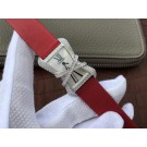 Luxury Cartier High Jewelry Watches WJ306014 White Dial Red Fabric Strap WT01662