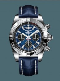 Best Breitling Chronomat 44 Steel polished Blackeye Blue WT01463