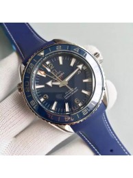 Best Quality Omega Planet Ocean GMT Blue Dial Silver Markers Blue Rubber Strap Omega WT00942