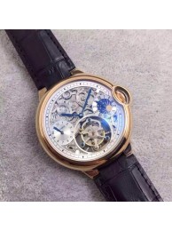 Cartier Ballon Bleu Skeleton Tourbillon White Dial WT01541