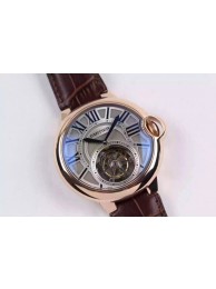 Cartier Ballon de Cartier Tourbillon Gray Dial Leather Strap Cartier WT00981