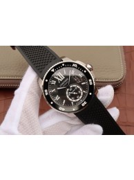 Cartier J Calibre De Cartier Diver Black Dial Black Rubber Strap WT01143