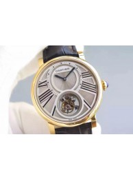 Cartier Rotonde De Cartier Tourbillon Leather Strap WT00753