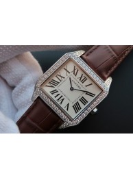 Cartier Santos WH100651 Diamond White Dial Leather Strap Cartier WT00767