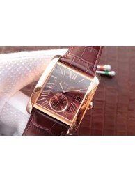 Cartier Tank MC Brown Dial Mark Brown Leather Strap WT01359