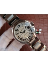 Cartier V6 Ballon Bleu 36mm White Textured Dial Bracelet WT01026