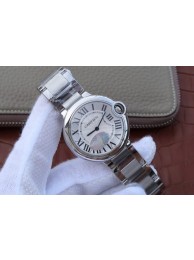 Cartier V6F Ballon Bleu 36mm White Dial Bracelet Ronda Quartz WT00960