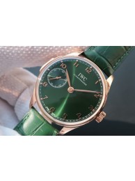 Copy Best IWC YLF Portuguese IW5242 Green Dial Gold Makers IWC WT01549