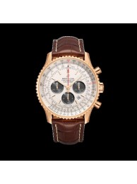 Copy Breitling Navitimer 1 B01 Chronograph 46 Red gold Silver WT01177