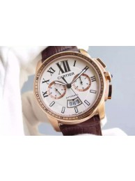 Copy Cartier Cartier Calibre de Cartier Chronograph White Dial WT01868