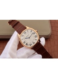 Copy Cartier Drive de Cartier White Dial Leather Strap WT01603