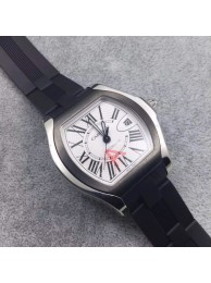 Copy Cartier Roadster White Dial Black Rubber Strap WT01719