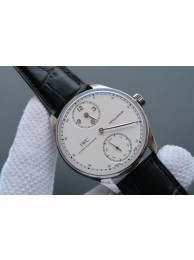 Fake IWC YLF Portuguese Regulateur White Dial Leather Strap WT00701