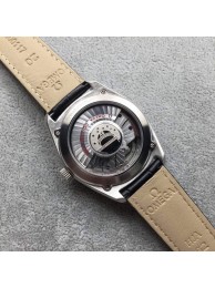 Fashion Replica Omega Globemaster Master Chronometer Black Dial Leather Strap WT01462