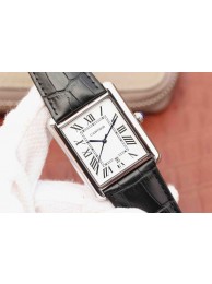 High Quality Cartier Tank White Dial Brown Leather Strap WT01375