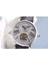 High Quality Replica Cartier Rotonde De Cartier Tourbillon Leather Strap WT01128