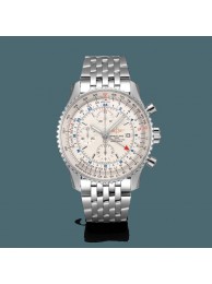 Imitation Breitling Navitimer 1 Chronograph GMT 46 Steel Silver WT01565