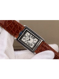 Imitation Cartier Tank Reversible White Dial Leather Strap WT01893