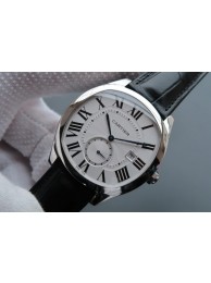 Imitation Fashion Cartier Drive de Cartier White Textured Dial Black Leather Strap Cartier WT01094