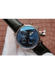 Imitation IWC Portofino Chrono IW391019 Blue Dial Leather Strap WT00734